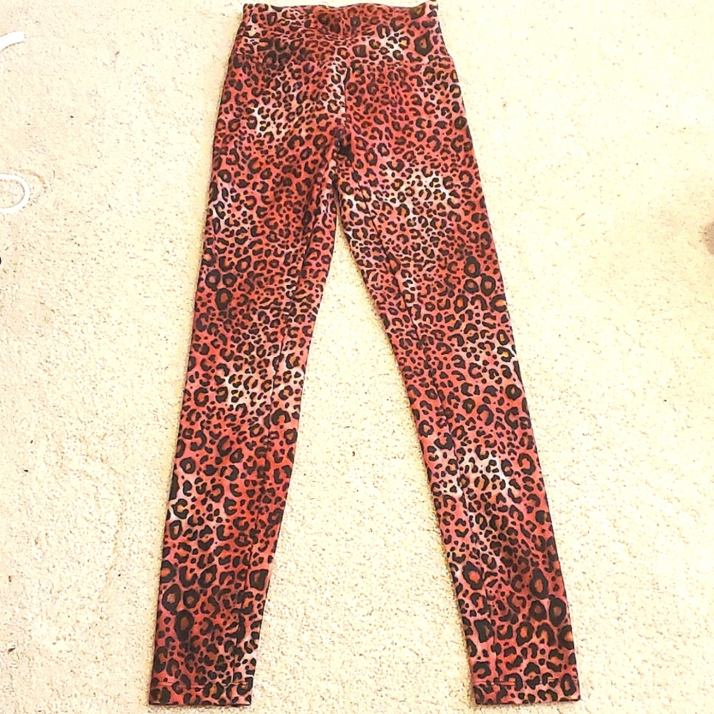 Marika XS Animal Print Red Gym Leggings